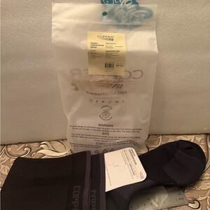 Copper Fit Energy Men's Black and Purple Athletic Socks